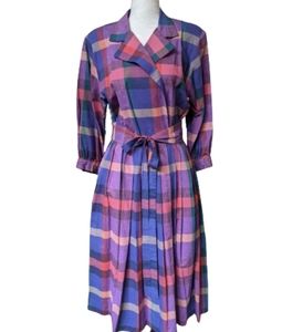 VTG Jackie Bernard for Eklektic Belted Shirt Dress